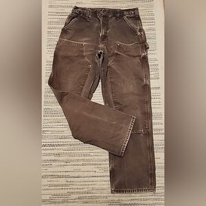 Carhartt VTG Faded Duck Canvas Cargo Carpenter Pabts Men Size 34x32 SEE!
